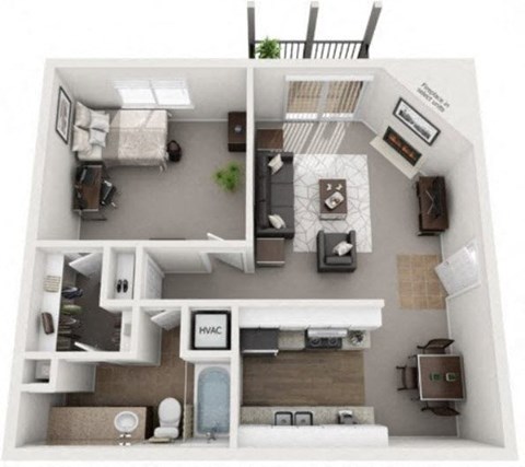 a 2 bedroom floor plan with a bathroom and a living room